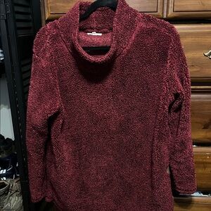 Maurices Plush Maroon Cowl Neck Sweater